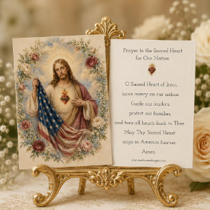 Carte De Visite Prière au Sacré-Cœur de Jésus pour l'Amérique