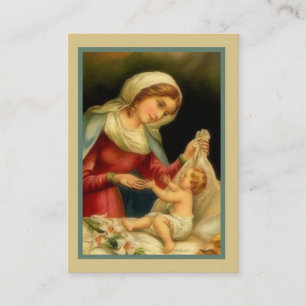 Carte De Visite Prière bénie de Jésus Memorare de bébé de Vie