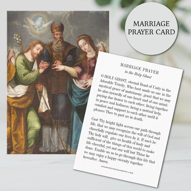 Carte De Visite Prière de mariage catholique au Saint-Esprit (Espr (Traditional Catholic Marriage Prayer Card to the Holy Ghost)