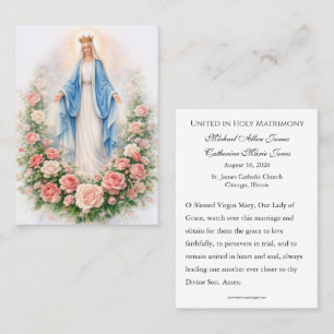 Carte De Visite Prière de mariage catholique Notre-Dame de Grâce