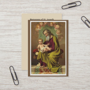 Carte De Visite Prière de Memorare d'anges de St Joseph Jésus