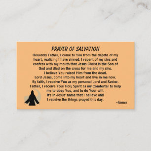 Carte De Visite PRIÈRE DE SALUT ajoutez une église ou un ministère