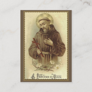 Carte De Visite Prière de St Francis d'Assisi saint