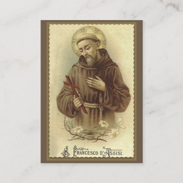 Carte De Visite Prière de St Francis d'Assisi saint (Devant)