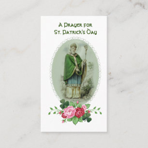 Carte De Visite Prière du Jour de la Saint Patrick Bénédiction rel