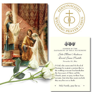 Carte De Visite Prière Mariage catholique Betrothal Mary Joseph