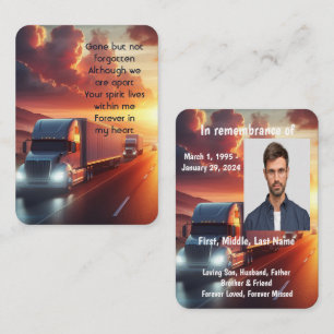 Carte De Visite Prière photo Memorial Semi-camion Tracteur-remorqu