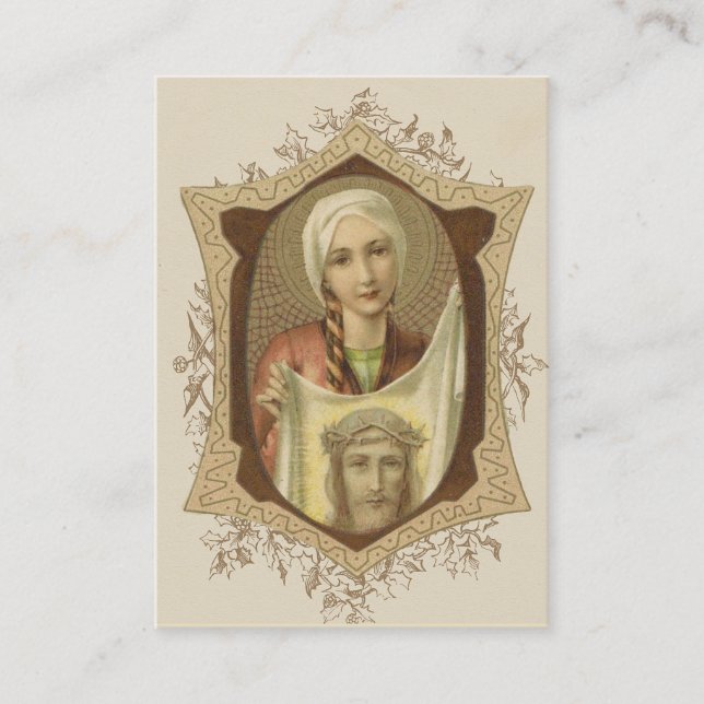 Carte De Visite Prière religieuse au voile de Veronica de St de (Devant)