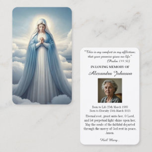 Carte De Visite Prière religieuse catholique Vierge Marie