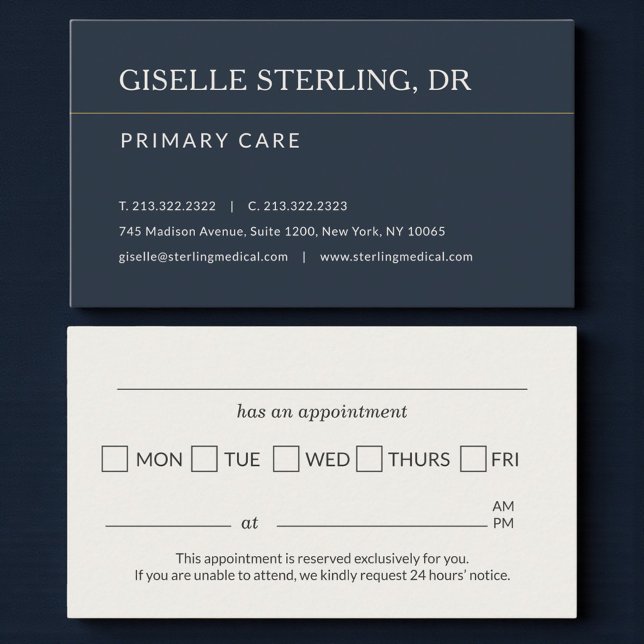 Carte De Visite Primary Care Doctor Office Appointment Reminder (Créateur téléchargé)