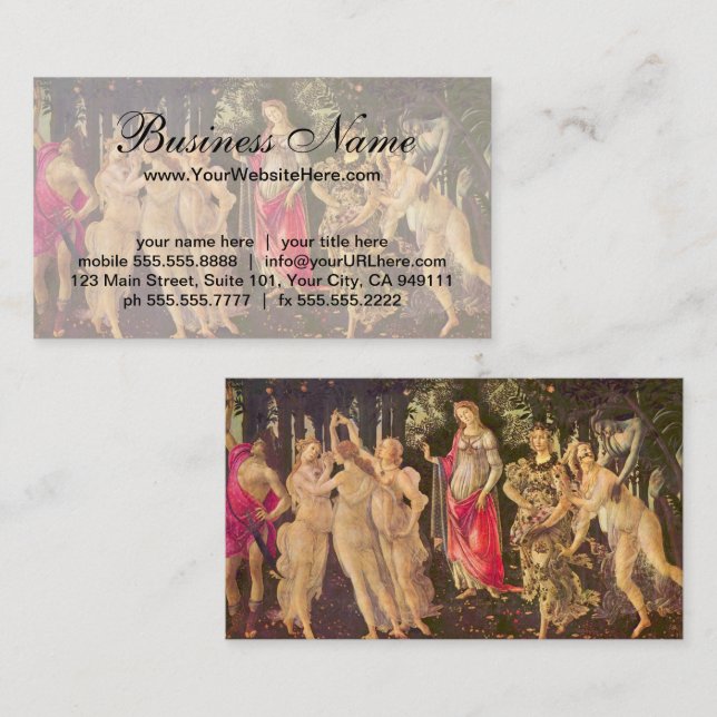 Carte De Visite Primavera de Botticelli, Art Renaissance Antique (Devant / Derrière)