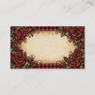 Carte de visite primitive Rose rouge