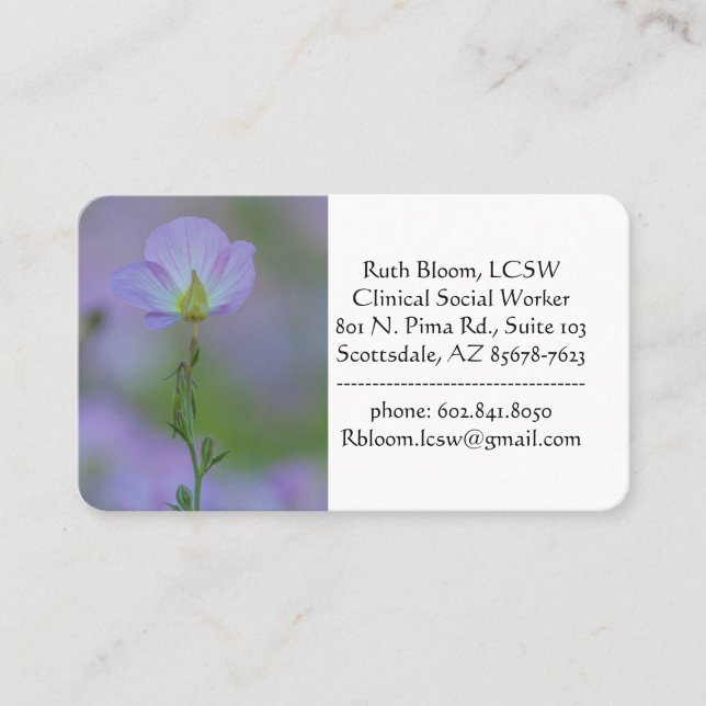 Carte De Visite Primrose pourpre (Devant)