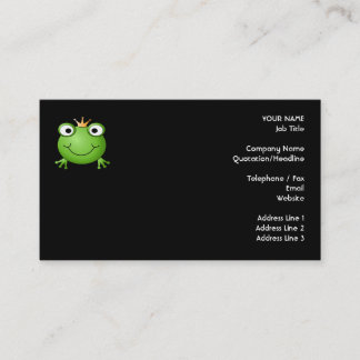 Carte De Visite Prince de grenouille. Grenouille de sourire avec