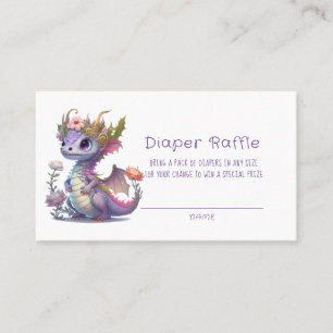 Carte De Visite Princess Dragon Floral Girl Baby shower