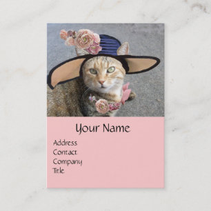 CARTE DE VISITE PRINCESS TATUS /ELEGANT CAT, GRAND DIVA CASQUETTE