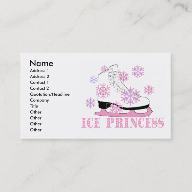 Carte De Visite Princesse de Glace Rose (Devant)