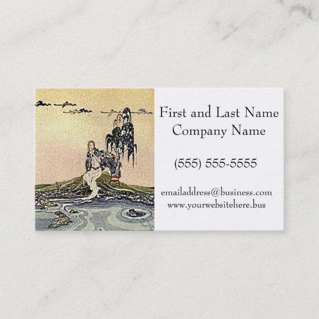 Carte De Visite Princesse Siren Fairy by the River Sad Romance Art (Devant)
