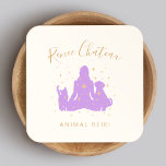 Carte de visite principal de la guérison animale R<br><div class="desc">Silhouette de femme en lotus pose avec chien et chat de chaque côté orné d'étoiles scintillantes. Pour obtenir d'autres documents marketing correspondants,  veuillez me contacter à l'adresse maurareed.designs@gmail.com. Pour plus de logos préfabriqués visitez logoevolution.co. Design original par Maura Reed.</div>