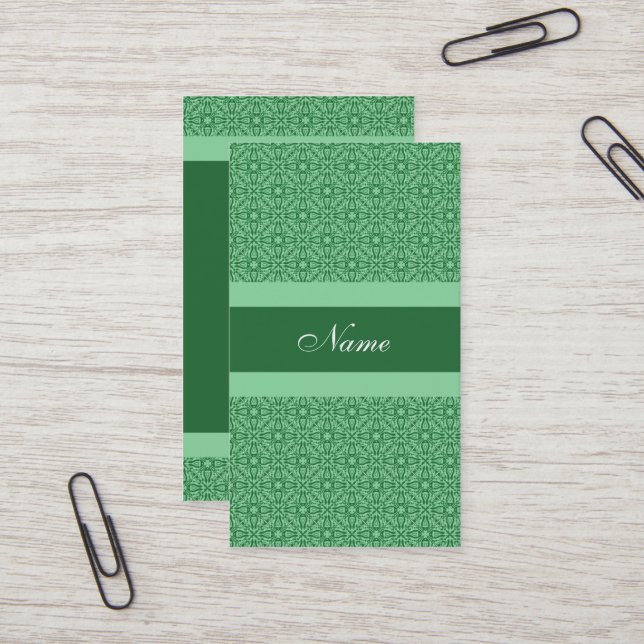 Carte de visite Pro Elegance, Mint Green (Devant/Arrière en situation)