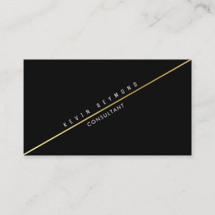 carte de visite pro noir avec ligne d'or en diagon