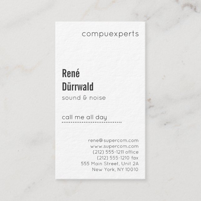 Carte de visite Pro Noir et Blanc avec Cœur Noir (Devant)