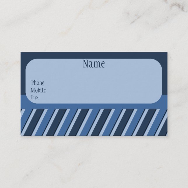 Carte de visite Pro Stripes, Bleu (Devant)