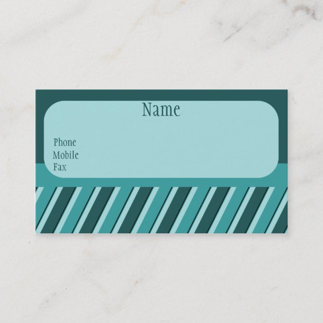 Carte de visite Pro Stripes, Turquoise (Devant)
