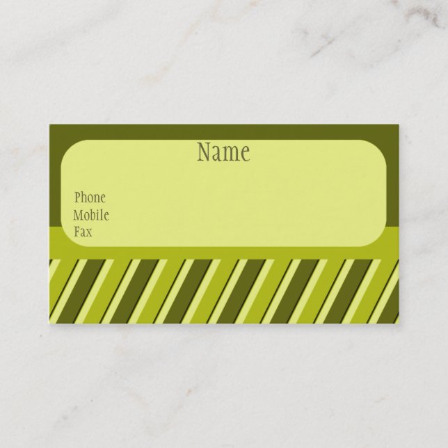 Carte de visite Pro Stripes, Vert olive (Devant)