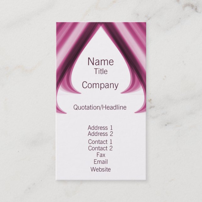 Carte de visite Pro Swirls I, Fuchsia (Devant)