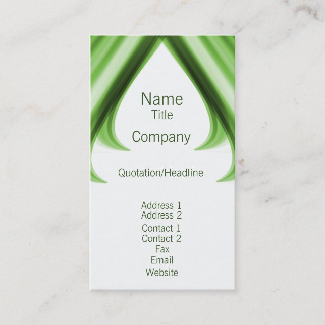 Carte de visite Pro Swirls I, Vert (Devant)