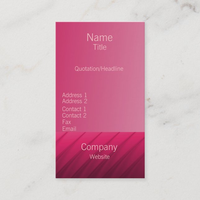 Carte de visite Pro Swirls II, rose (Devant)