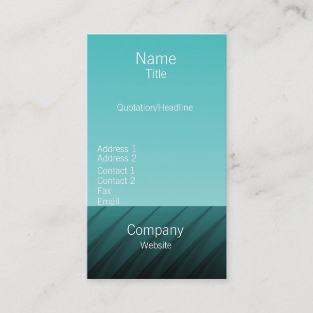 Carte de visite Pro Swirls II, Turquoise (Devant)