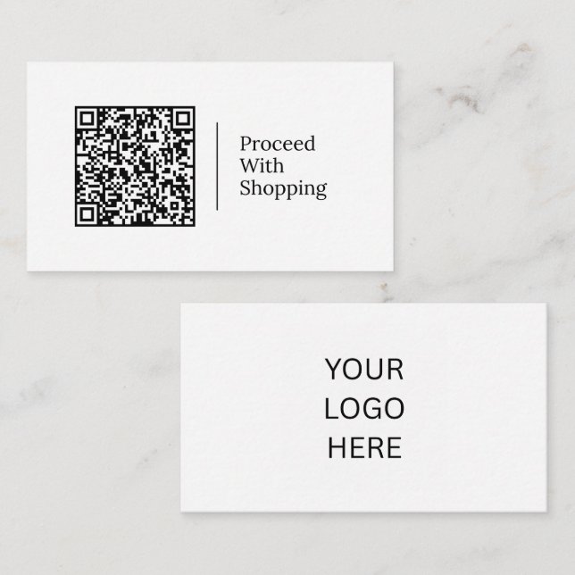 Carte De Visite Procéder à l'achat | Code QR personnalisable Logo (Devant / Derrière)