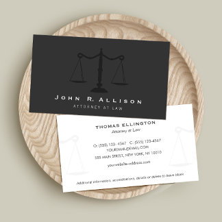 Carte De Visite Processeur simple Scale de justice Noir