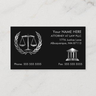 Carte De Visite Procureur à Law Black and Silver