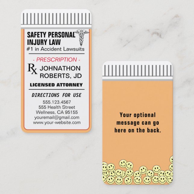 Carte De Visite Procureur - Mémorable et amusant (Devant / Derrière)