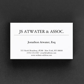 Carte De Visite Procureur professionnel élégant