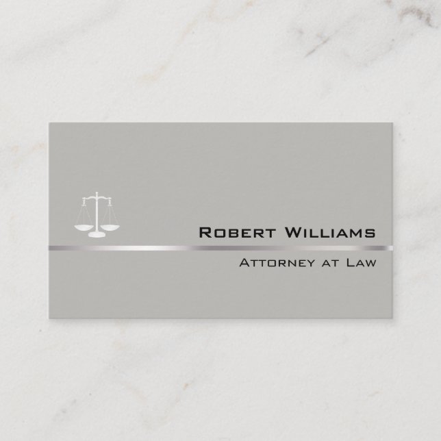 Carte De Visite Procureur Professionnel Simple Gris Noir (Devant)