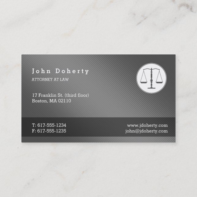 Carte De Visite Procureur | Scales de justice (Dos)