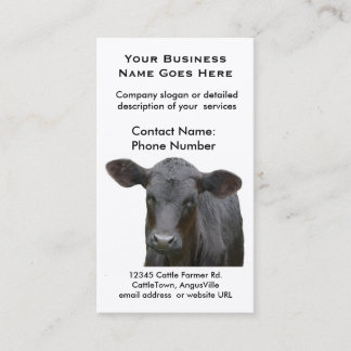 Carte De Visite Producteur noir de boeuf de ferme ou de ranch