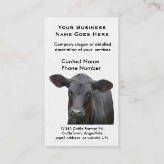 Carte De Visite Producteur noir de boeuf de ferme ou de ranch