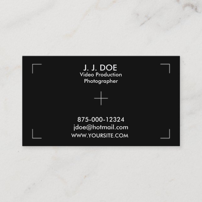 Carte De Visite Production de vidéo de photographie (Devant)