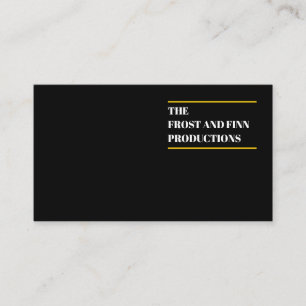 Carte De Visite Productions de réalisateur de cinéma professionnel