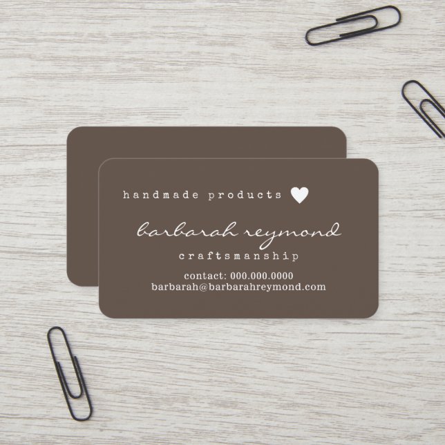 Carte De Visite produits artisanaux artisanat marron (Devant/Arrière en situation)