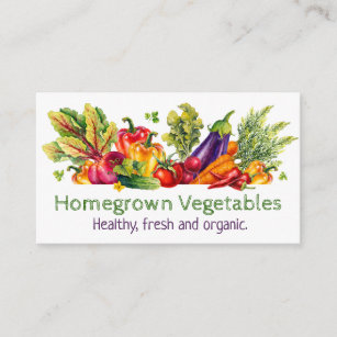 Carte De Visite Produits végétaux frais cultivés à la maison