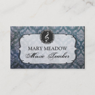 Carte De Visite Professeur chanteur de damassé de piano grunge