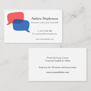 Carte De Visite Professeur d'anglais