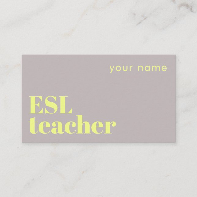 Carte de visite Professeur d'anglais langue second (Devant)