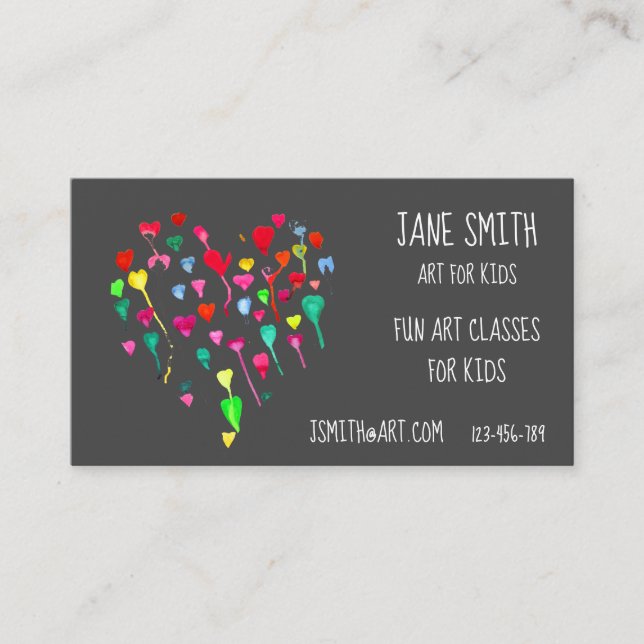 Carte De Visite Professeur d'art Art pour enfants (Devant)